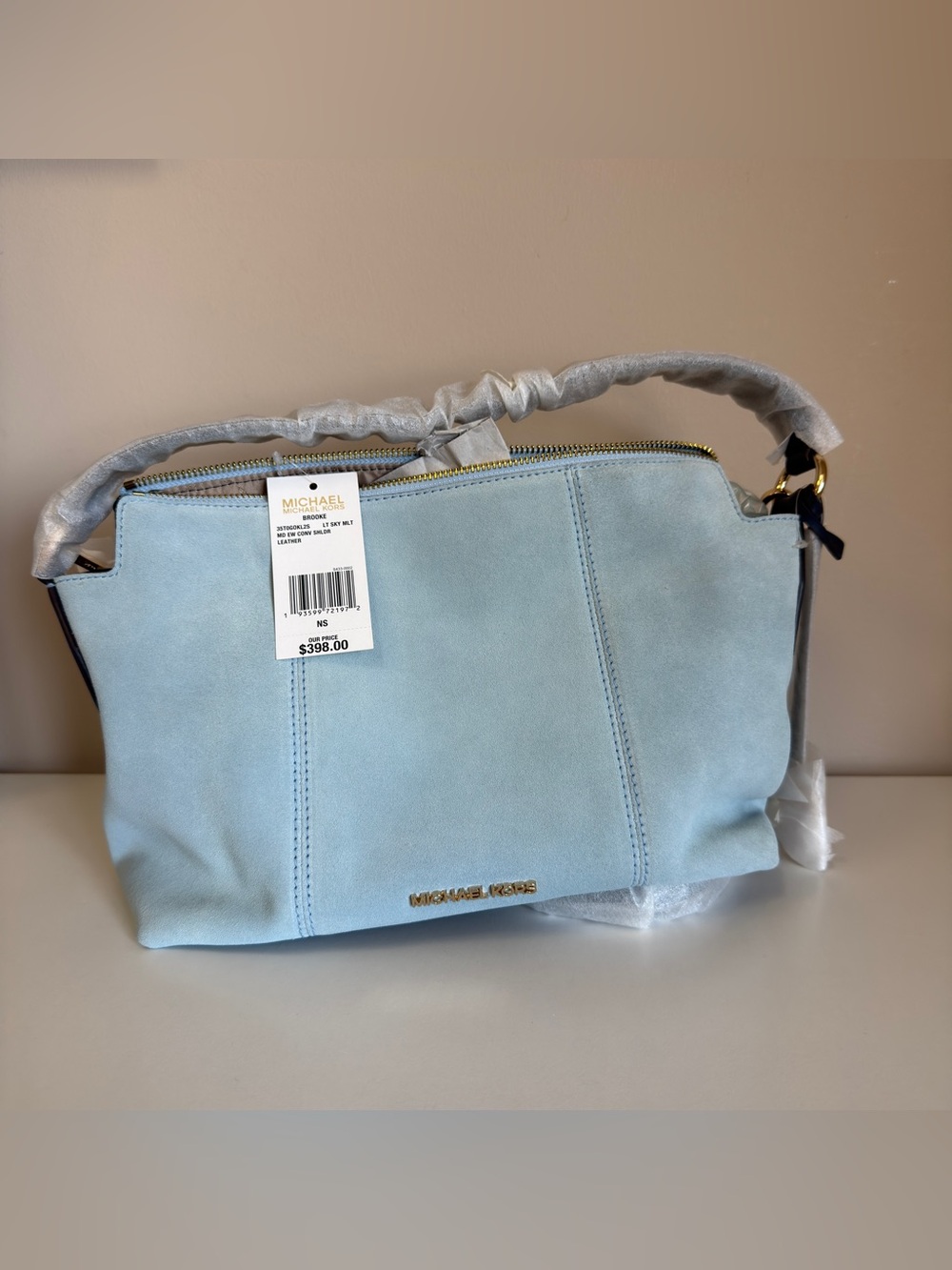 Michael Kors Brooke MD EW CONV SHLDR LEATHER